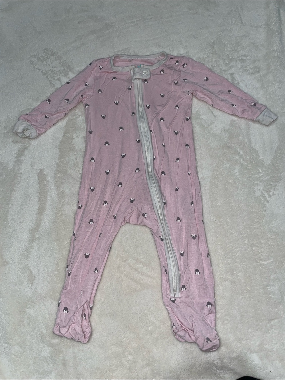 Disney Pink Footed One-Piece Zipper Pajama
